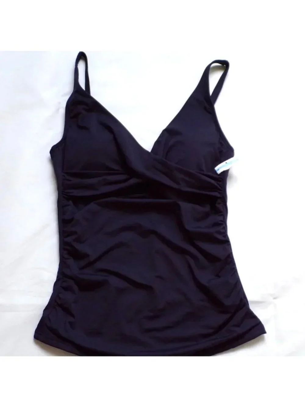 🆕SEA LEVEL Cross Front Tankini Swimsuit Navy Blue 4
